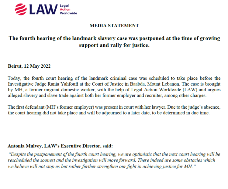 MH - Media Statement - 4th hearing -12.05.2022